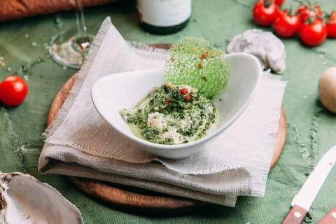 Fresh salads for the restaurant menu Stock Photos