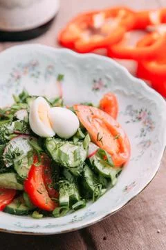 Fresh salads for the restaurant menu Foto stock