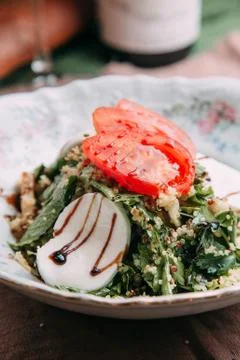 Fresh salads for the restaurant menu Stock Photos