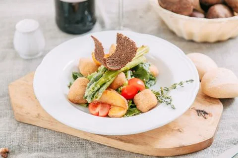 Fresh salads for the restaurant menu Stock Photos
