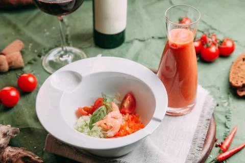 Fresh salads for the restaurant menu Stock Photos
