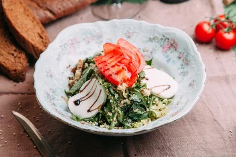 Fresh salads for the restaurant menu Stock Photos