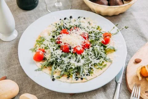 Fresh salads for the restaurant menu Stock Photos