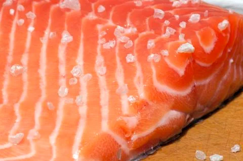 Fresh salmon fillet close up Stock Photos