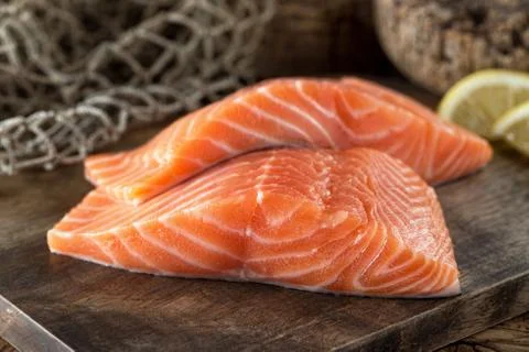 Fresh Salmon Fillets Stock Photos