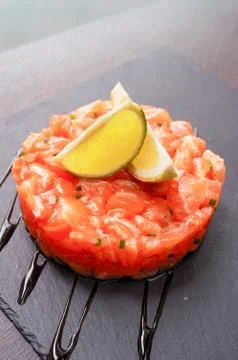Fresh salmon with lemon Stock-Fotos