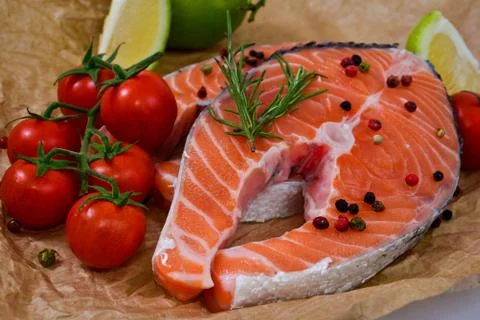 Fresh salmon 写真素材
