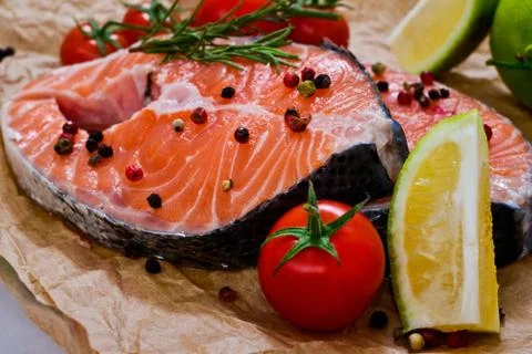 Fresh salmon 写真素材