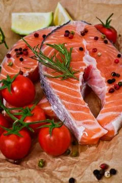 Fresh salmon 写真素材