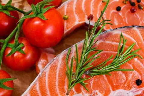 Fresh salmon 写真素材