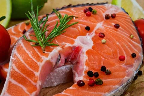 Fresh salmon 写真素材