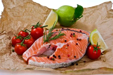 Fresh salmon 写真素材