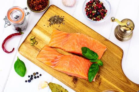 Fresh Salmon Stock Photos