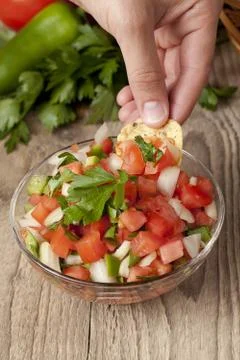 Fresh salsa dip Stock Photos
