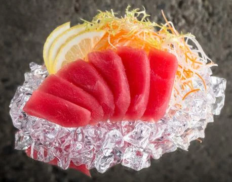 Fresh sashimi on ice Stock Photos