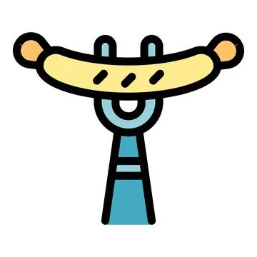 Fresh sausage icon vector flat Ilustración de archivo