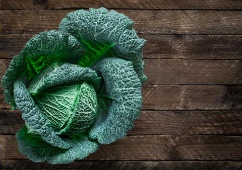 Fresh savoy cabbage Stock Photos