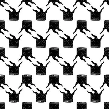Fresh sawn stump pattern seamless vector Stock Illustration