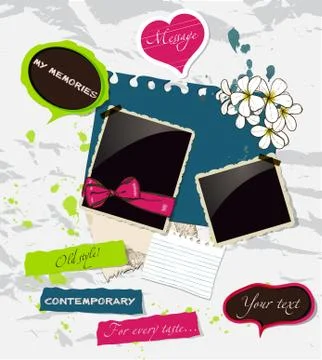 Fresh scrapbooking elements set. Stock Illustration