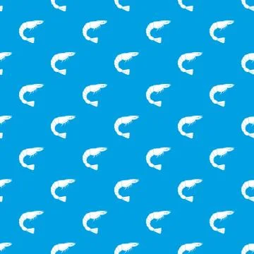 Fresh sea shrimp pattern seamless blue Illustrazione stock
