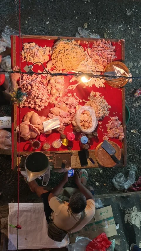 Fresh Seafood and Local Commerce at the Busy Pasar Minggu Traditional Market Stock Footage 340011746