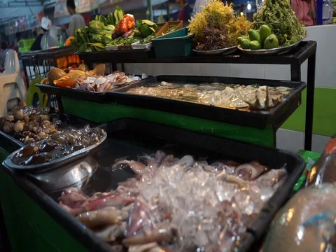 Fresh seafood in close up shoot Video stock 105023847