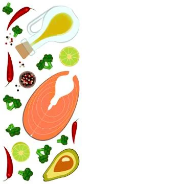 Fresh seafood flat design Illustrazione stock
