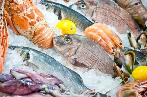 Fresh seafood Stock Photos