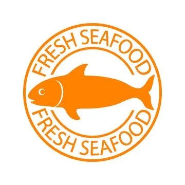 Fresh seafood stamp Stock Illustration