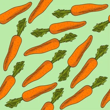 Fresh seamless pattern with carrots Illustrazione stock