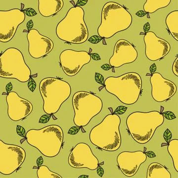 Fresh seamless pattern with pears Stock Illustration