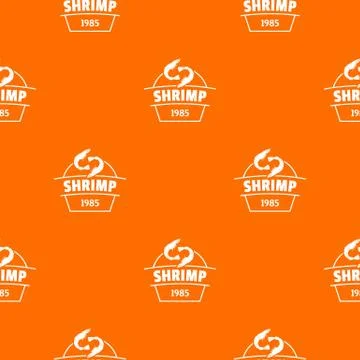 Fresh shrimp pattern vector orange 스톡 일러스트