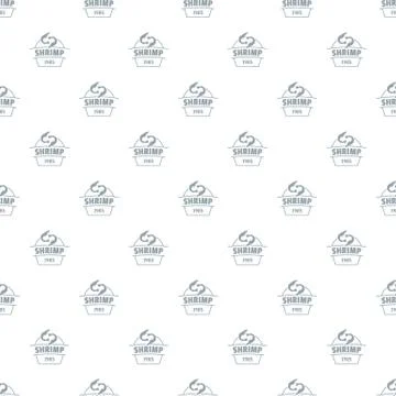 Fresh shrimp pattern vector seamless Stock Illustration