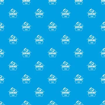 Fresh shrimp pattern vector seamless blue Illustrazione stock