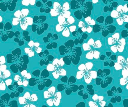 Fresh simple minimal floral vector seamless pattern. Spring blossom motif wit Stock Illustration