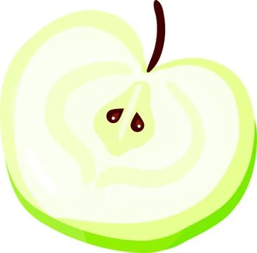 Fresh slice apple on white background - vector-eps Illustrazione stock