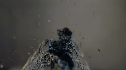 Fresh slice of black bread is broken open in slow motion at 120 fps Stock Footage 101729330
