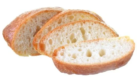 Fresh slice bread isolated Stock Photos