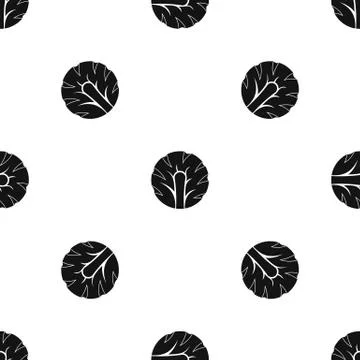 Fresh slice of broccoli pattern seamless black Illustrazione stock