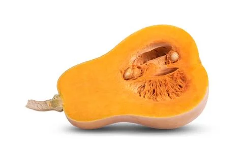 Fresh slice butternut isolated on a white background Stock Photos