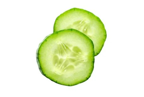Fresh slice cucumber isolated on white background Stock Photos