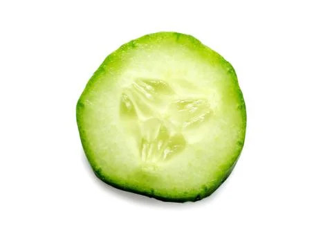 Fresh slice cucumber isolated on white background Stock Photos