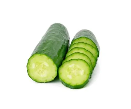 Fresh slice cucumber on white background Stock Photos