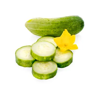Fresh slice cucumber on white background Stock Photos
