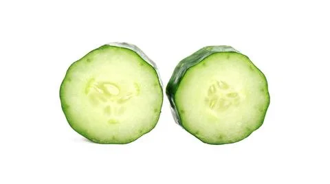 Fresh slice cucumber on white background Stock Photos