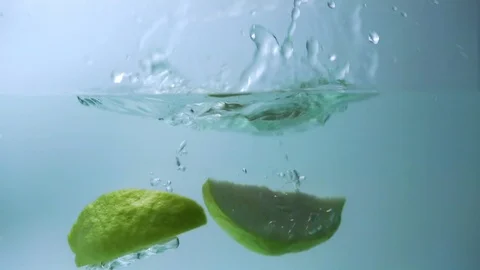 Fresh slice guava fruit fall in water splash background. Stock Footage 121574354