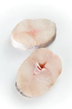 Fresh slice of hake Stock Photos