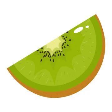 Fresh slice kiwi fruit isolated on white background. Summer fruits for health Stock Illustration