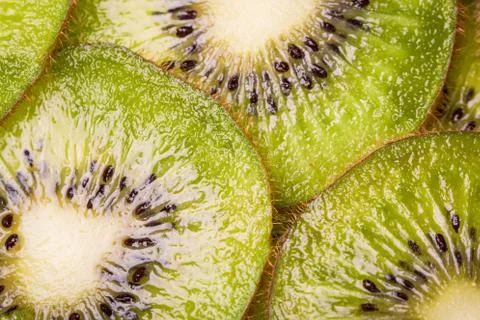 Fresh slice kiwi ,macro background ,healthy food Stock Photos