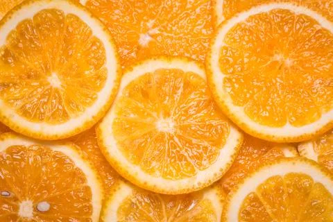 Fresh slice orange , macro background healthy food Stock Photos